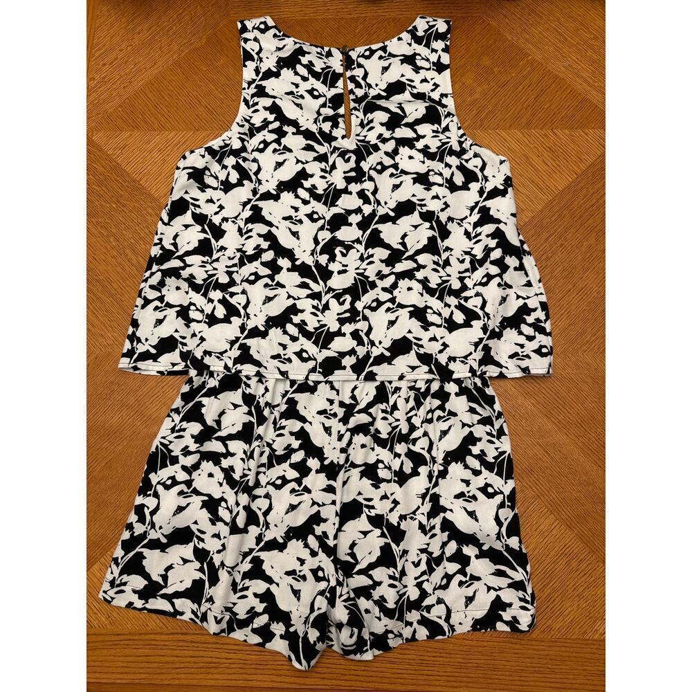 Banana Republic Black and White Layered Romper Size 12 - Picture 2 of 6
